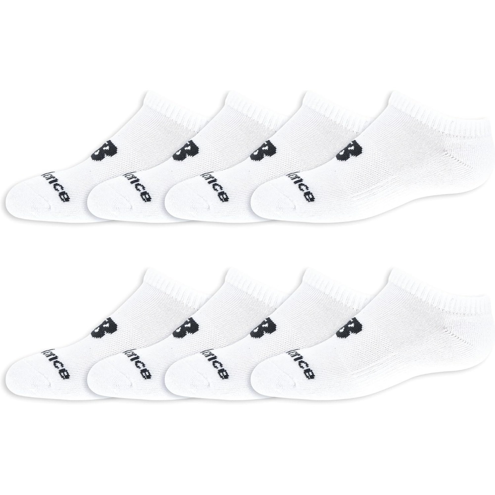 image:imageNew Balance Kids Essential Cushioned No Show Socks 8 PairsWhite