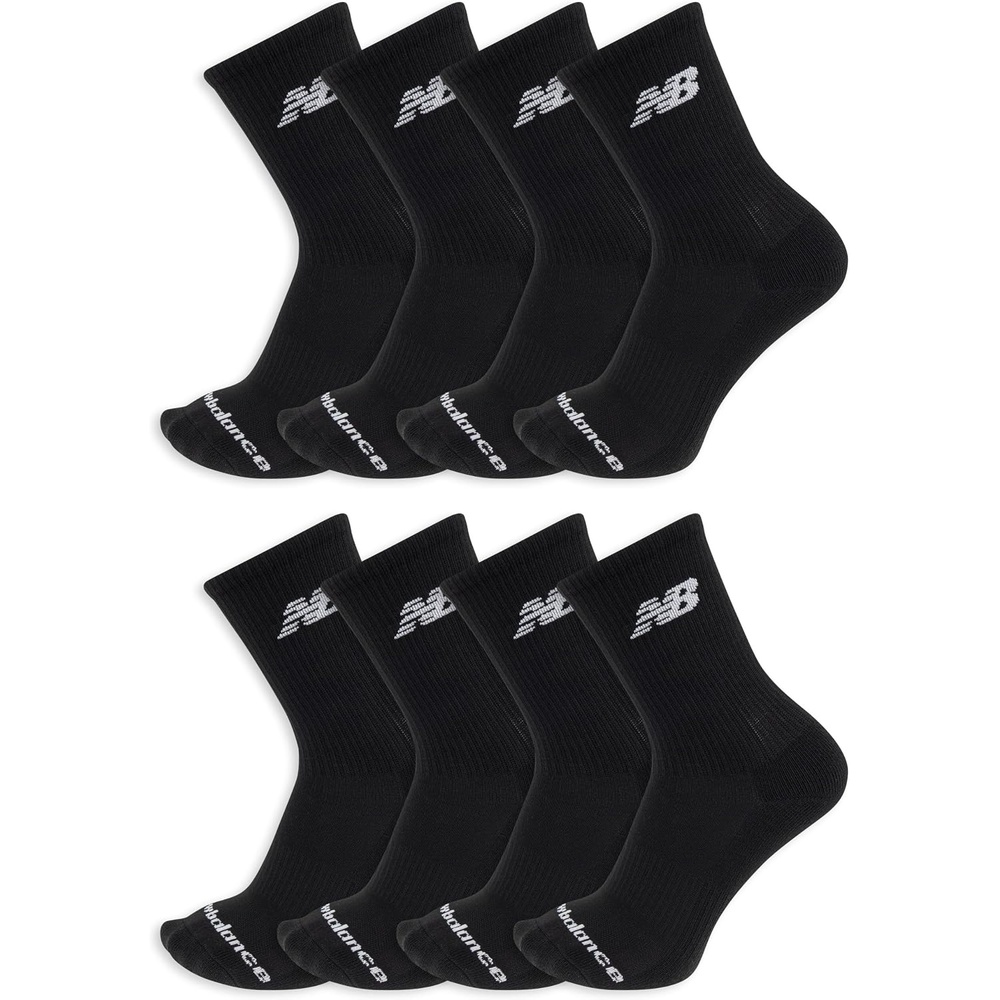 image:imageNew Balance Kids Performance Cushioned Crew Socks 8 PairsBlack