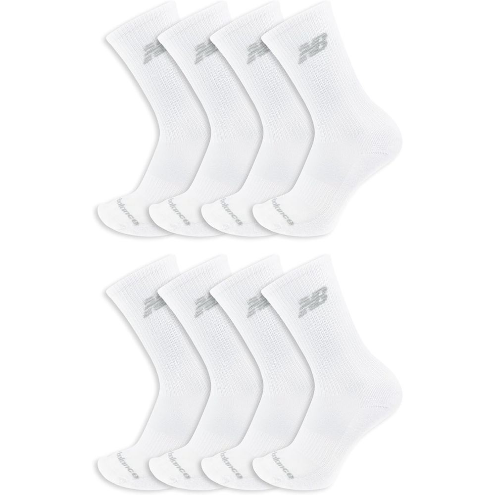 image:imageNew Balance Kids Performance Cushioned Crew Socks 8 PairsWhite