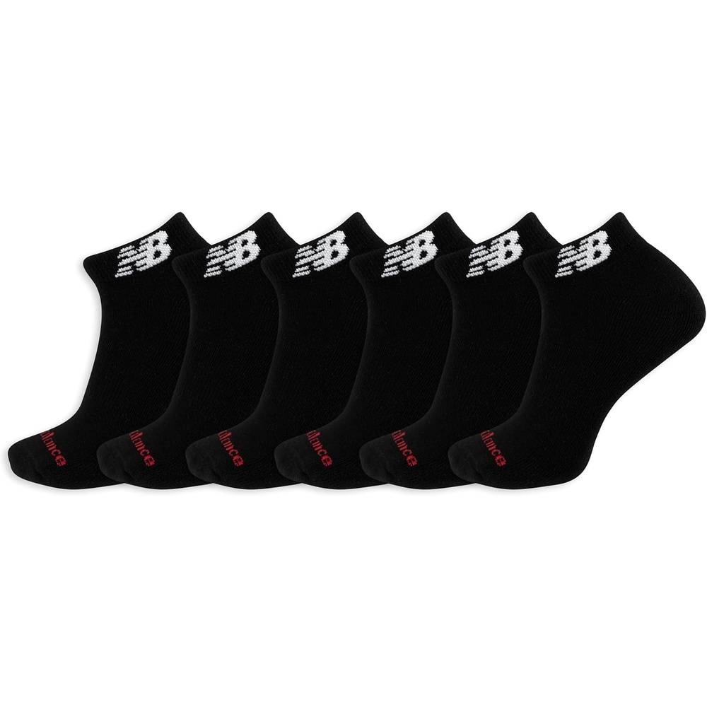 image:imageNew Balance Unisex Adult Everyday Cushioned Low Cut Socks 6 PairsBlack