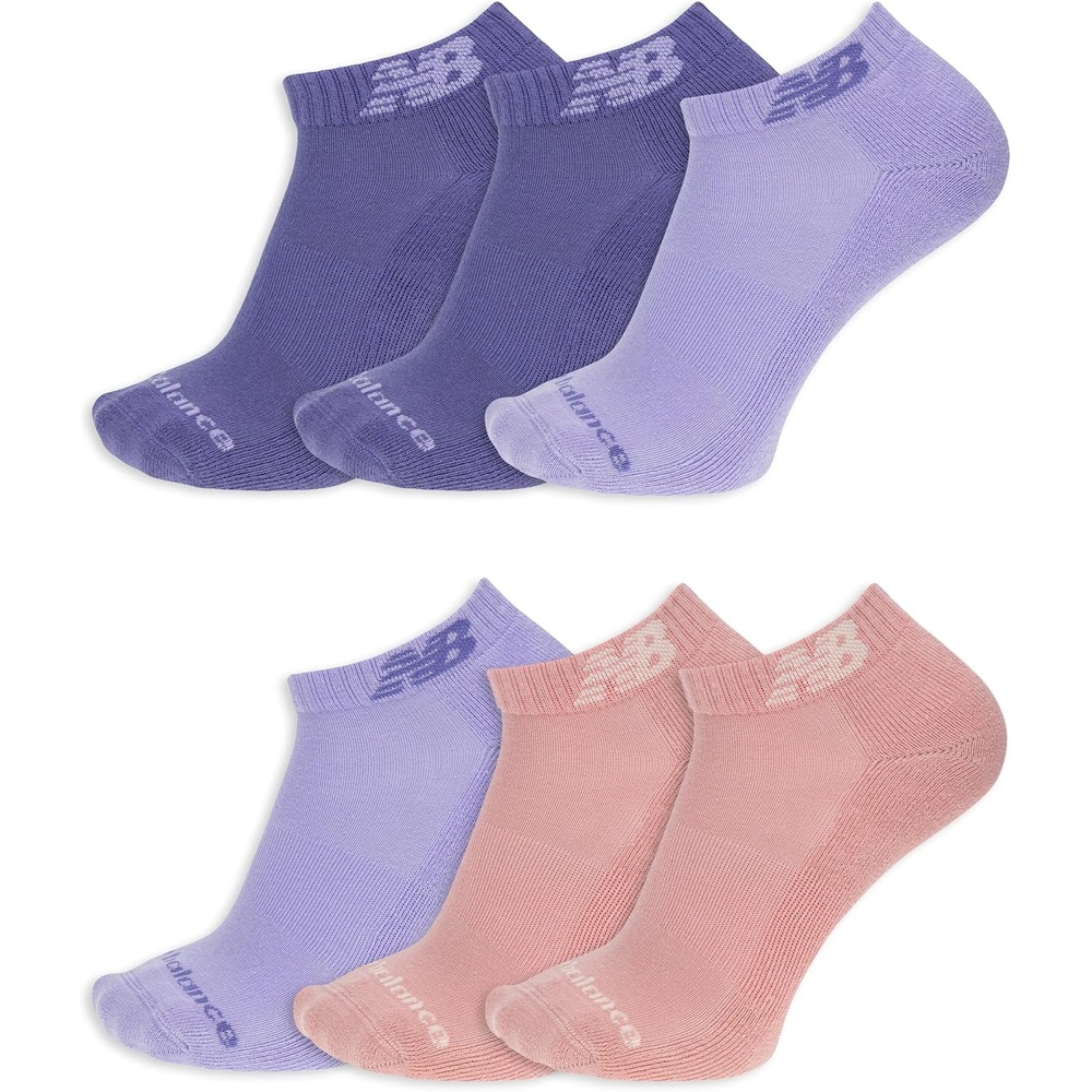 image:imageNew Balance Unisex Adult Everyday Cushioned Low Cut Socks 6 PairsLavender Assorted