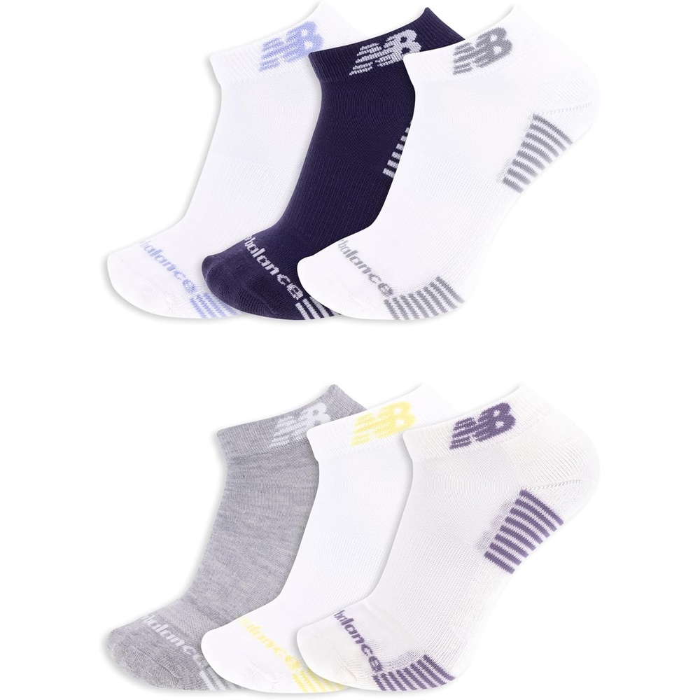 image:imageNew Balance Unisex Adult Performance Cushioned Low Cut Socks 612 PairsNavy Assorted 6 Pairs