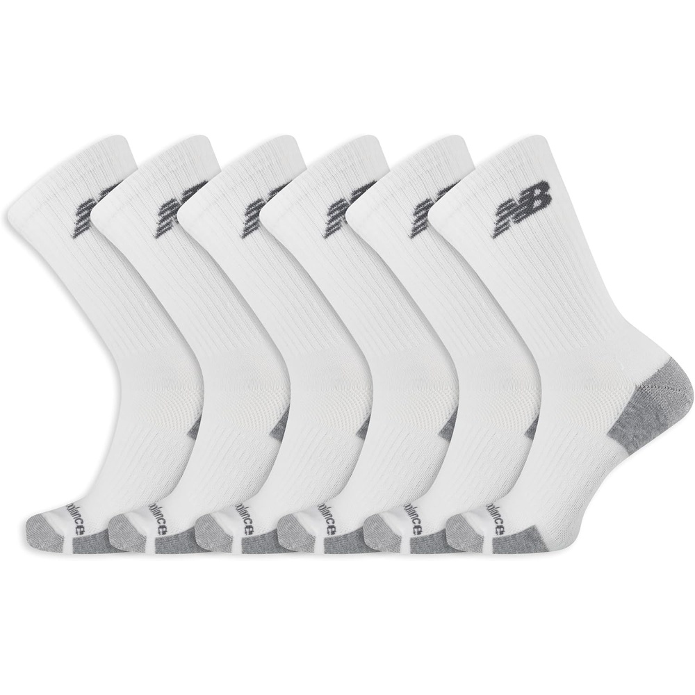 image:imageNew Balance Unisex Adult Performance Recycled Crew Socks 6 PairsWhite