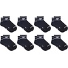 New Balance Kids’ Essential Cushioned Ankle Socks, 8 Pairs(Black)
