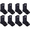 New Balance Kids’ Essential Cushioned Crew Socks, 8 Pairs(Black)
