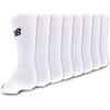 New Balance Kids’ Essential Cushioned Crew Socks, 8 Pairs(White)
