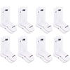 New Balance Kids’ Essential Cushioned Crew Socks, 8 Pairs(White)