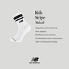 New Balance Kids’ Organic Cotton Mid-crew Socks, 3 Pairs(White Stripe)