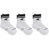 New Balance Kids’ Organic Cotton Mid-crew Socks, 3 Pairs(White Stripe)