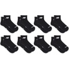 New Balance Kids’ Performance Cushioned Ankle Socks, 8 Pairs(Black)