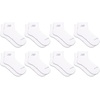 New Balance Kids’ Performance Cushioned Ankle Socks, 8 Pairs(White)