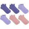 New Balance Unisex Adult Everyday Cushioned Low Cut Socks, 6 Pairs(Lavender Assorted)