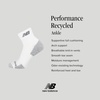 New Balance Unisex Adult Performance Recycled Ankle Socks, 6 Pairs(White)