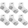 New Balance Unisex Adult Performance Recycled Ankle Socks, 6 Pairs(White)