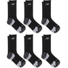 New Balance Unisex Adult Performance Recycled Crew Socks, 6 Pairs(Black)