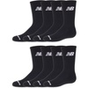 New Balance Kids’ Essential Cushioned Crew Socks, 8 Pairs(Black)