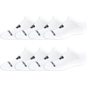 New Balance Kids’ Essential Cushioned No Show Socks, 8 Pairs(White)
