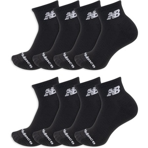 New Balance Kids’ Performance Cushioned Ankle Socks, 8 Pairs(Black)