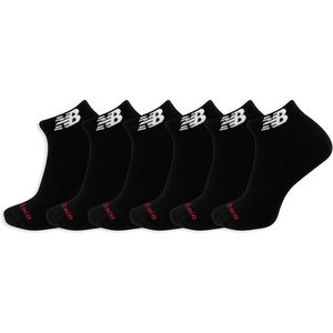 New Balance Unisex Adult Everyday Cushioned Low Cut Socks, 6 Pairs(Black)