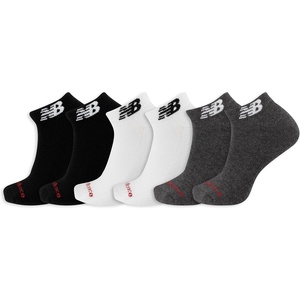 New Balance Unisex Adult Everyday Cushioned Low Cut Socks, 6 Pairs(Black Assorted)