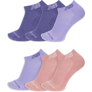 New Balance Unisex Adult Everyday Cushioned Low Cut Socks, 6 Pairs(Lavender Assorted)
