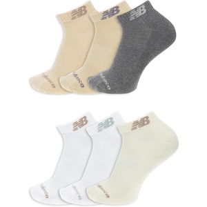 New Balance Unisex Adult Everyday Cushioned Low Cut Socks, 6 Pairs(Tan Assorted)