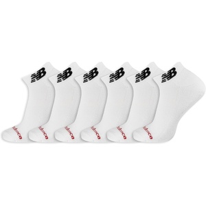 New Balance Unisex Adult Everyday Cushioned Low Cut Socks, 6 Pairs(White)