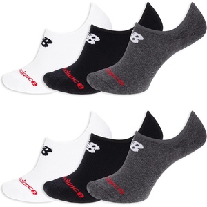 New Balance Unisex Adult Everyday Cushioned No Show Socks, 6 Pairs(Black Assorted)