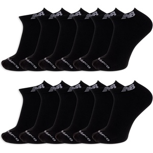 New Balance Unisex Adult Performance Cushioned Low Cut Socks, 6-12 Pairs(Black (12 Pairs))
