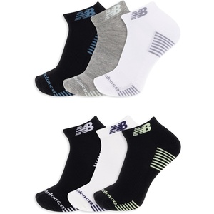 New Balance Unisex Adult Performance Cushioned Low Cut Socks, 6-12 Pairs(Gray Assorted (6 Pairs))