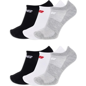 New Balance Unisex Adult Performance Flat Knit No Show Socks, 6 Pairs(Gray Assorted)