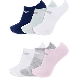 New Balance Unisex Adult Performance Flat Knit No Show Socks, 6 Pairs(White Assorted)