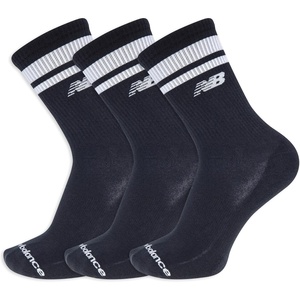 New Balance Unisex Adult Performance Mid Calf Running Socks, 3 Pairs(Black)