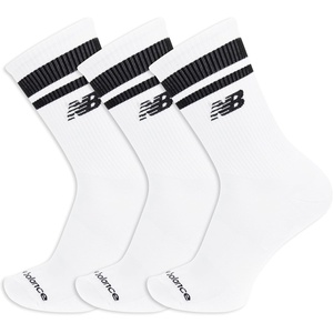New Balance Unisex Adult Performance Mid Calf Running Socks, 3 Pairs(White)