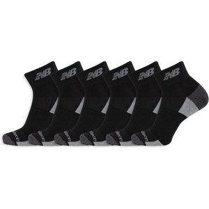 New Balance Unisex Adult Performance Recycled Ankle Socks, 6 Pairs(Black)