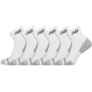 New Balance Unisex Adult Performance Recycled Ankle Socks, 6 Pairs(White)