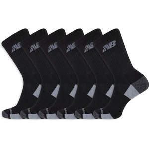 New Balance Unisex Adult Performance Recycled Crew Socks, 6 Pairs(Black)