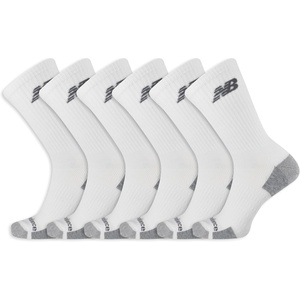 New Balance Unisex Adult Performance Recycled Crew Socks, 6 Pairs(White)