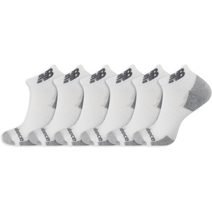New Balance Unisex Adult Performance Recycled Low Cut Socks, 6 Pairs(White)