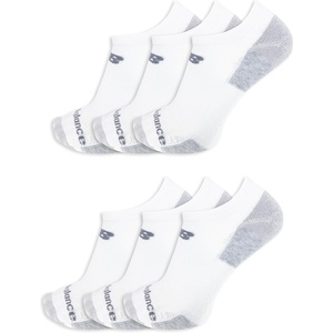 New Balance Unisex Adult Performance Recycled No Show Socks, 6 Pairs(White)